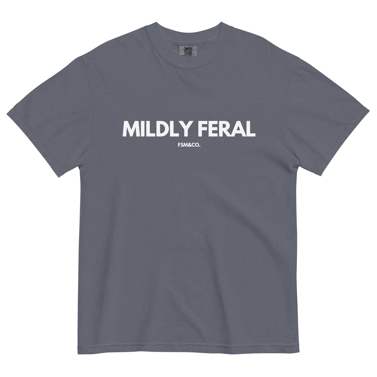Mildly Feral Frankie Said Meow comfort colors blue t-shirt