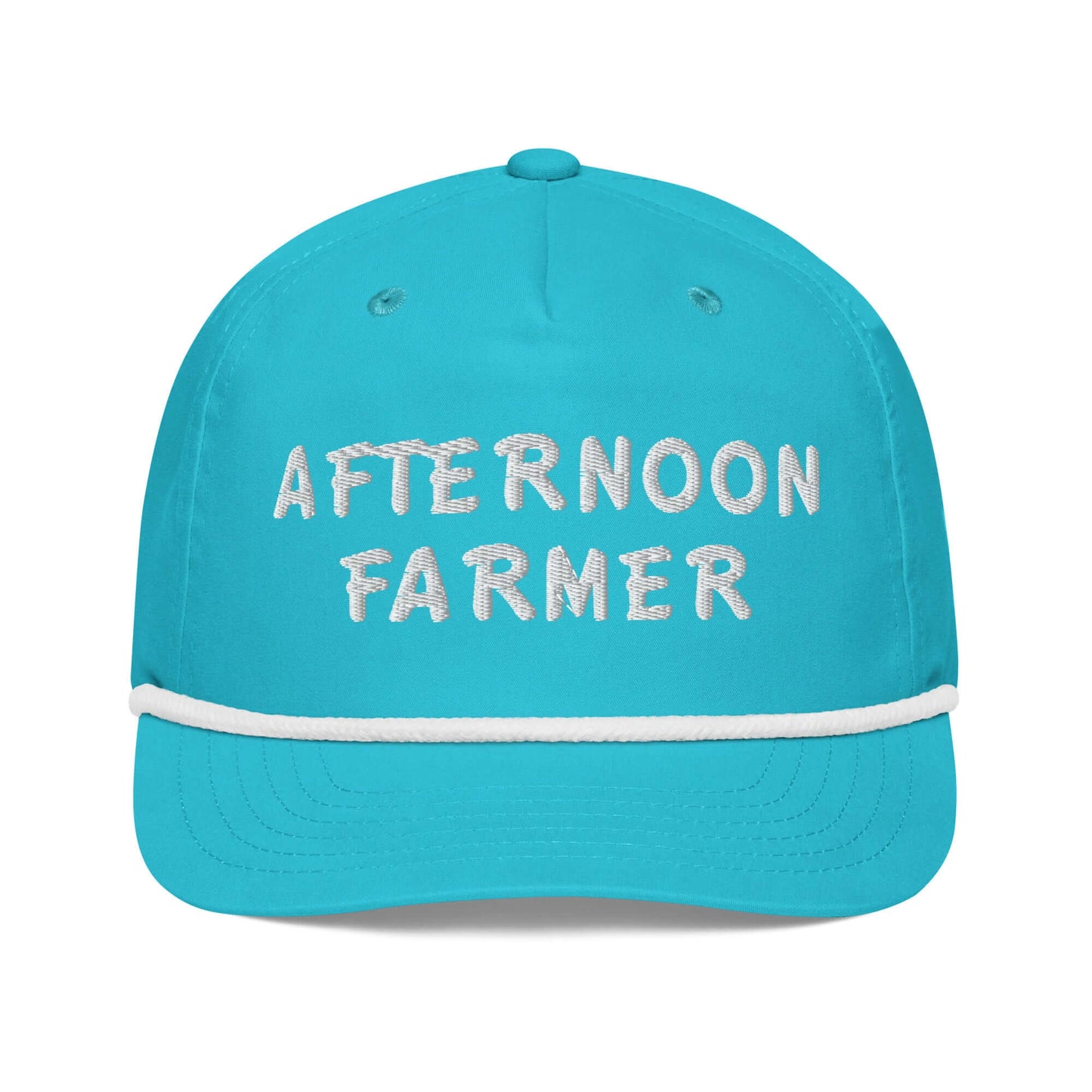 Frankie Said Meow golf rope hat that says Afternoon Farmer