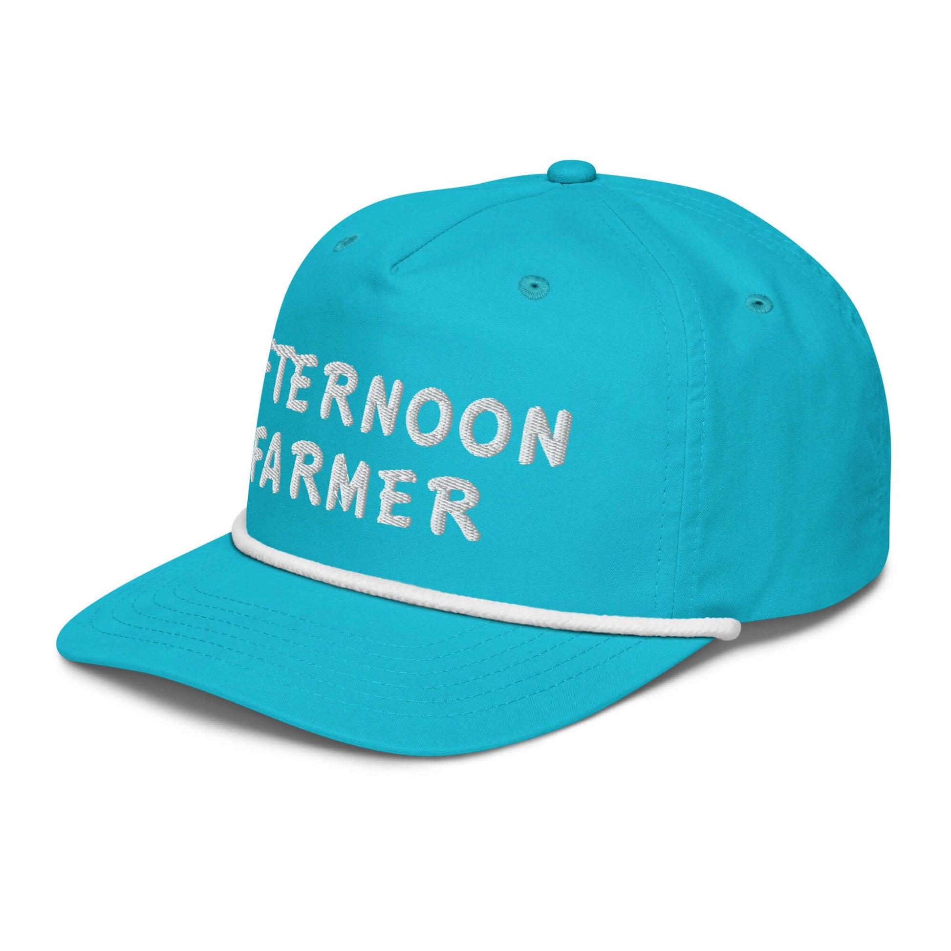Frankie Said Meow golf rope hat that says Afternoon Farmer