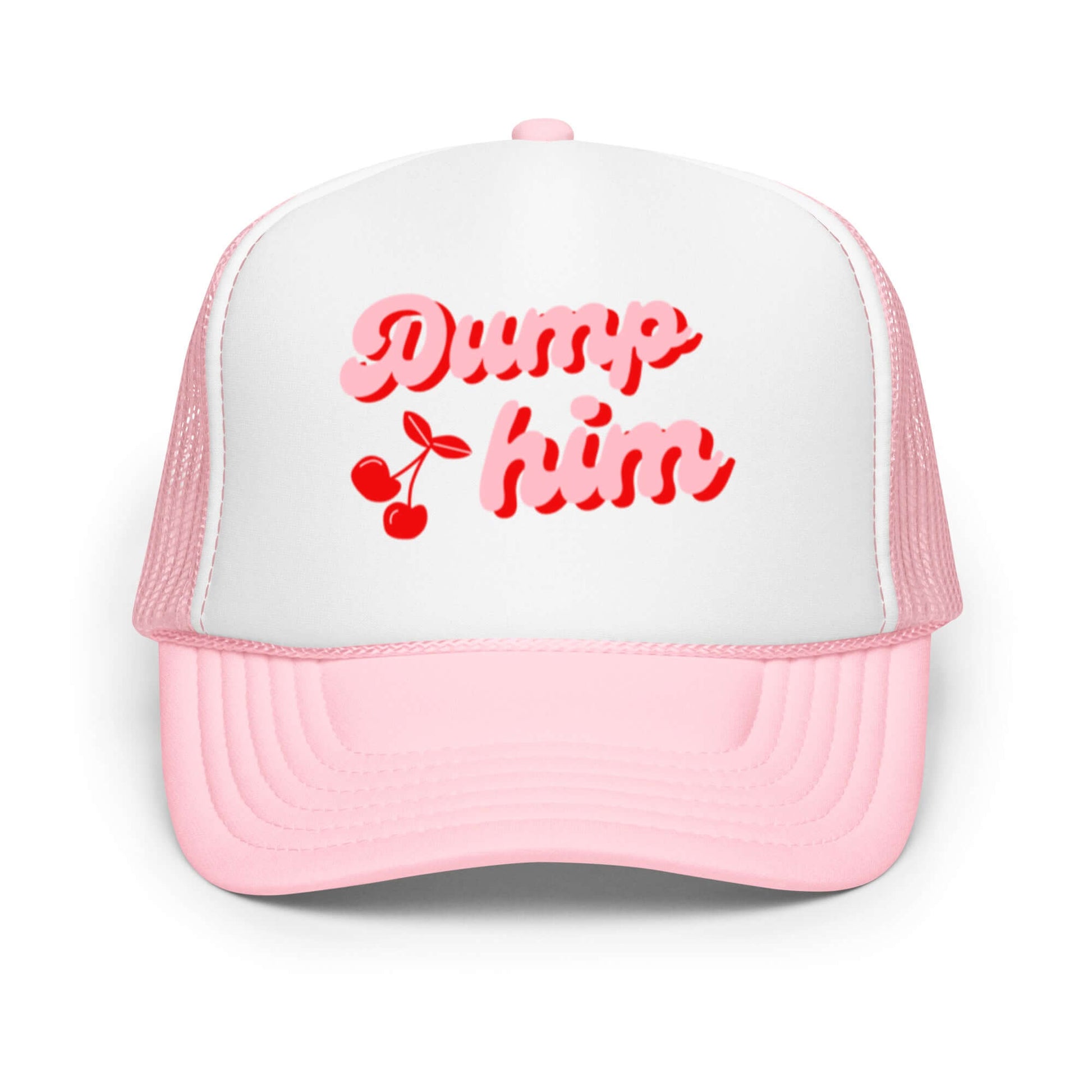 Dump Him Pink Cherry Graphic trucker hat Frankie Said Meow
