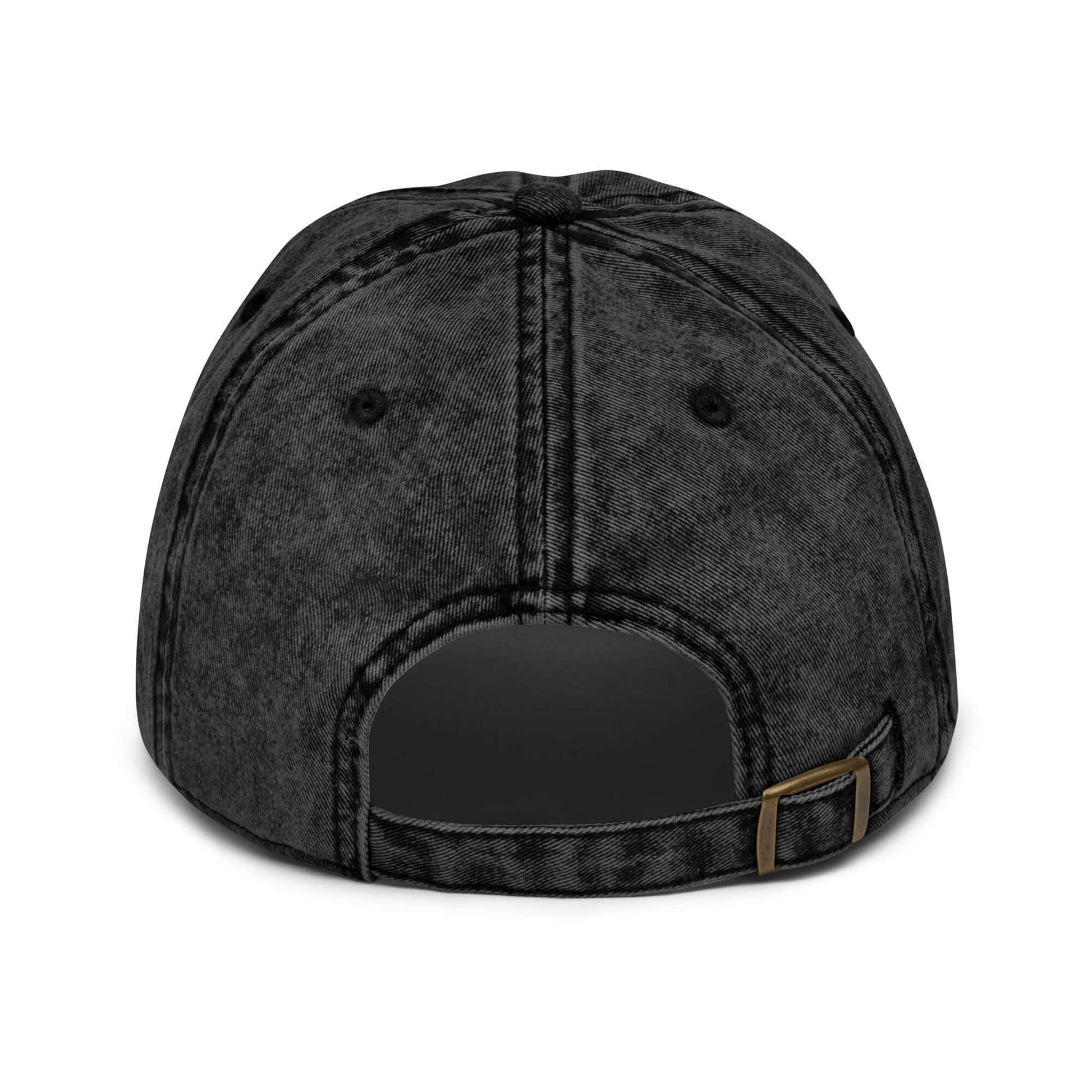 Frankie Said Meow "Just don't call me late for dinner" black denim dad hat
